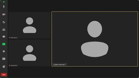 Online video call interface template with user icon. Application for social Stock Illustration