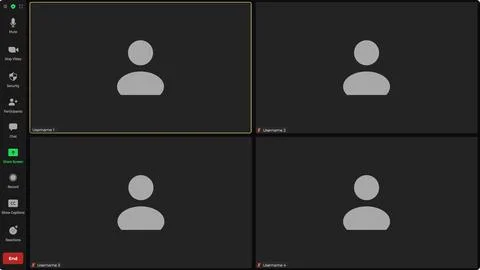 Online video call interface template with user icon. Application for calls Illustrazione stock