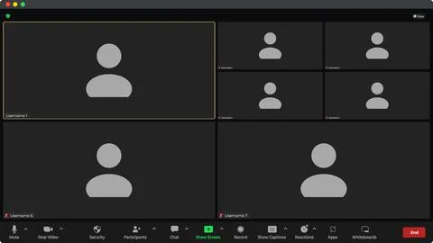 Online video call interface template with user icon. Video calls window overlay Stock Illustration