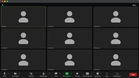 Online video call interface template with user icon. Online conference meeting Stock Illustration