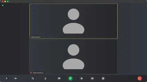 Online video call interface template with user icon. Application for calls Illustrazione stock