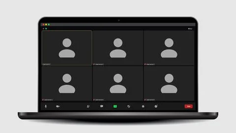 Online video call interface template with user icon. Video calls window overlay Stock Illustration
