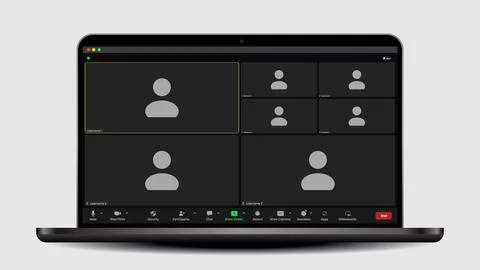 Online video call interface template with user icon. Online conference meeting Stock Illustration