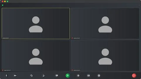 Online video call interface template with user icon. Video calls window overlay Stock Illustration