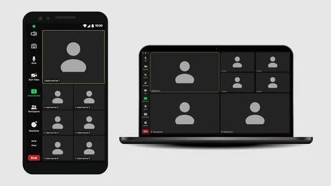 Online video call interface template with user icon. Application for social イラスト素材