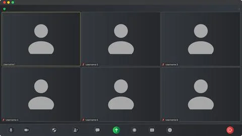 Online video call interface template with user icon. Application for calls Stock Illustration
