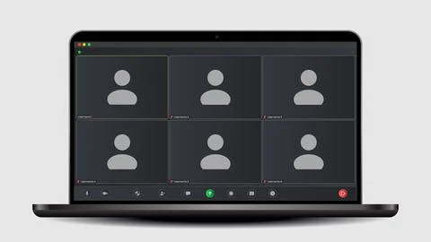 Online video call interface template with user icon. Online conference meeting イラスト素材