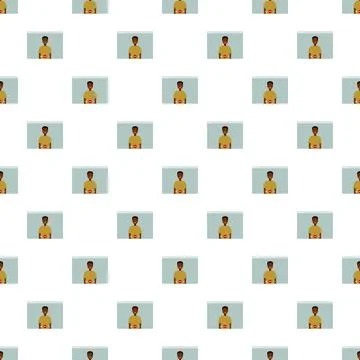 Online video call meeting pattern with person icon Stockillustratie
