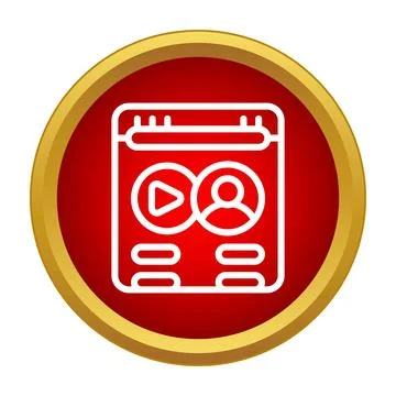Online video calling application interface with user profile 스톡 일러스트