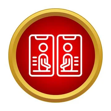 Online video calling application showing two people chatting Stock Illustration