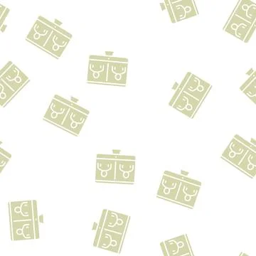 Online video calling computer screen glyph seamless pattern Stock Illustration