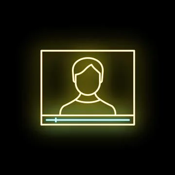 Online video calling screen showing user avatar Illustrazione stock