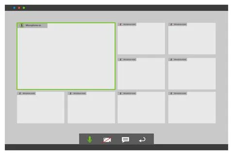 Online video chat template set Stock Illustration