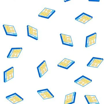 Online video courses isometric icon seamless pattern 스톡 일러스트