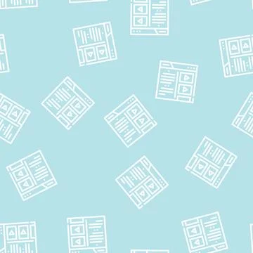 Online video courses line vector seamless pattern 스톡 일러스트