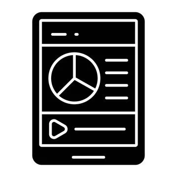 Online Video Glyph Icon Stock Illustration
