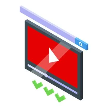 Online video icon isometric vector. Virtual chat 스톡 일러스트