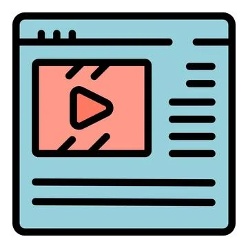 Online video icon vector flat Illustrazione stock