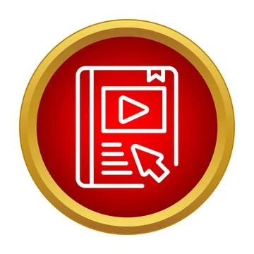 Online video learning with digital book and cursor Stock Illustration