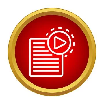 Online video lesson document icon for e learning 스톡 일러스트
