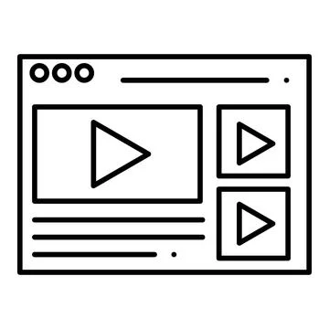 Online Video Line Icon Stock Illustration