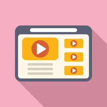 Online video platform interface illustration Illustrazione stock