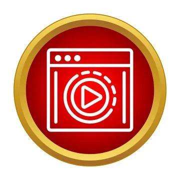 Online video playback streaming browser media player icon Stock Illustration