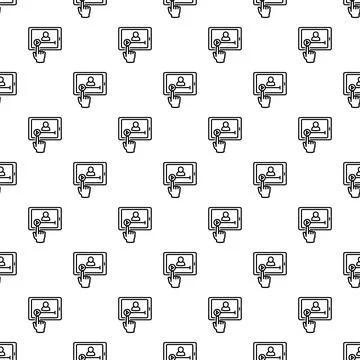 Online video player human user seamless pattern Stock Illustration