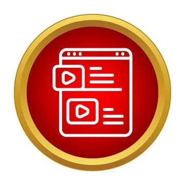 Online video player icon playing digital content Stock Illustration