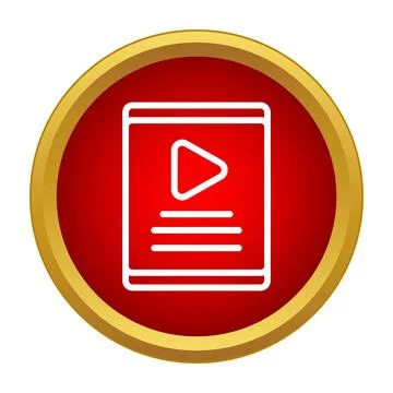 Online video player icon for streaming media content Stock Illustration