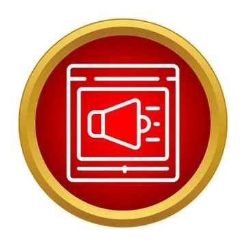 Online video player icon for streaming content Stock Illustration