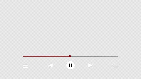 Online video player interface animation with play, pause, moving progress bar Stock Footage 336677740