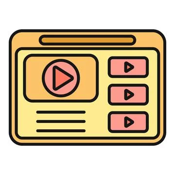 Online video player interface broadcasting internet media content Stock Illustration