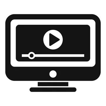 Online video player interface icon Illustrazione stock