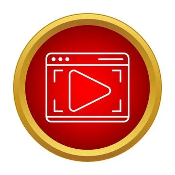 Online video player interface showing streaming content icon 스톡 일러스트
