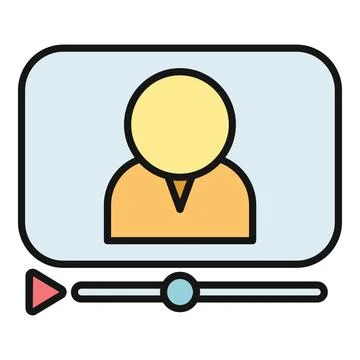 Online video player interface showing user profile icon Stock Illustration