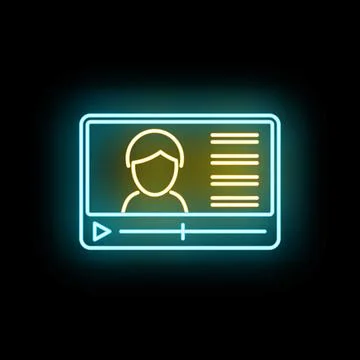 Online video player interface showing user profile Stock Illustration