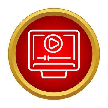 Online video player screen technology concept icon Stock-Illustration