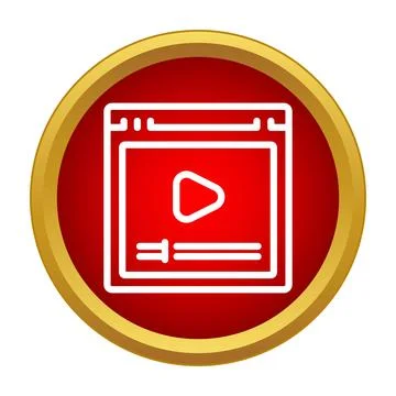 Online video player streaming media interface icon Stock Illustration
