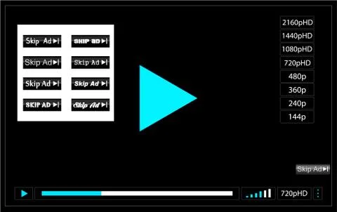 Online video player window Stock Illustration