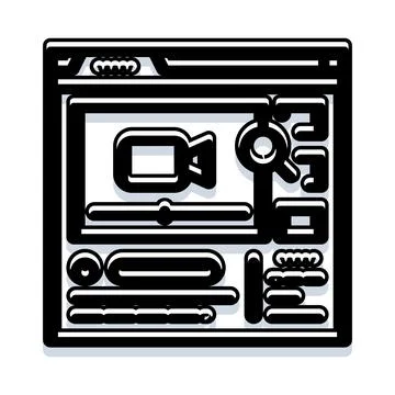 Online video streaming browser interface icon Stock Illustration