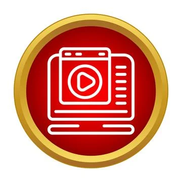 Online video streaming content playing on computer screen Stock Illustration