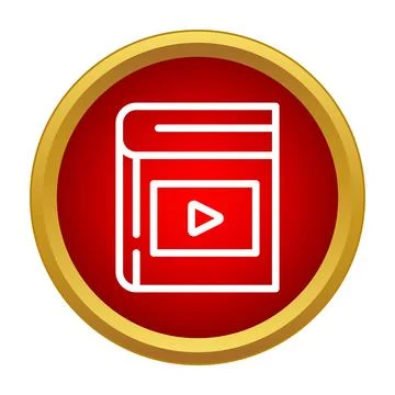Online video tutorial book icon for education Stock Illustration