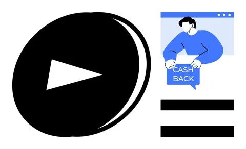 Online Video Tutorial on Cashback Rewards in Modern Marketing and E-commerce イラスト素材