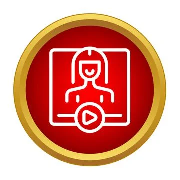 Online video tutorial icon for e learning content Stock Illustration