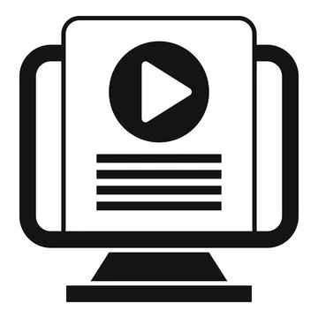 Online video tutorial icon illustration Stock Illustration