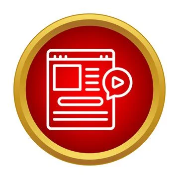 Online video tutorial web page e learning icon Stock Illustration