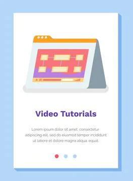 Online video tutorials concept. Website landing page template. Drawing up Stock Illustration
