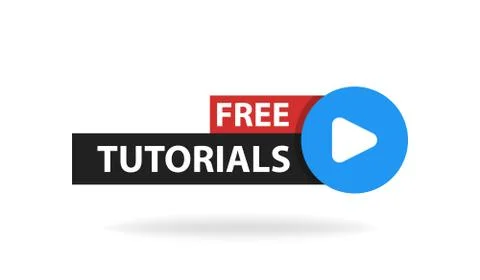 Online video tutorials education button. Play lesson concept. Vector Stock Illustration