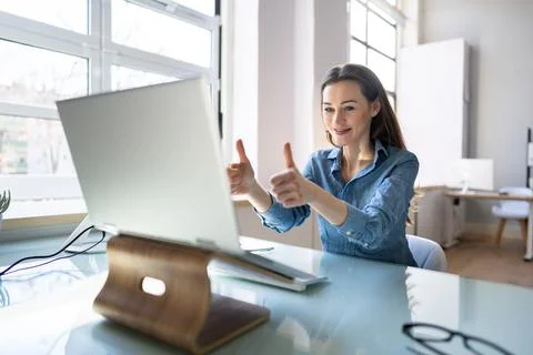 Online Virtual Video Interview Call Stock Photos